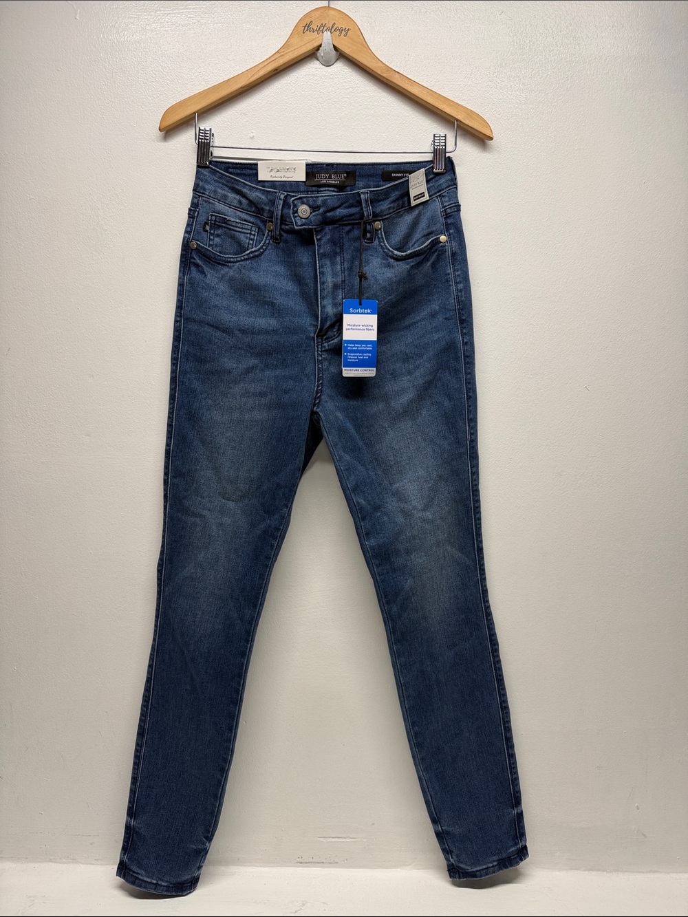 Judy Blue Keep It Cool Skinny Jeans Denim Pants Tummy Control Top Blue NWT 28